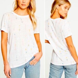 Chaser Champagne/ Rosé print Tshirt, size S NWT